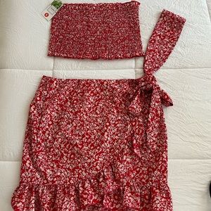 Two piece skirt and top set